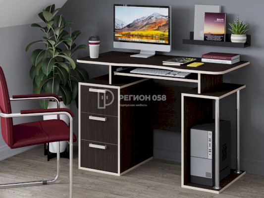 Компьютерный стол прямой со шкафом